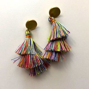 Multicolored tassel earrings